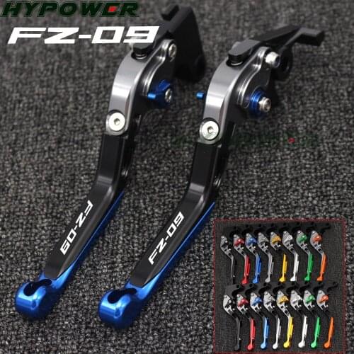 For Yamaha FZ-09/MT-09/SR (Not FJ-09) 2014-2018 2017 Laser Logo(FZ-09) Blue+Titanium New CNC Motorcycle Brake Clutch Levers
