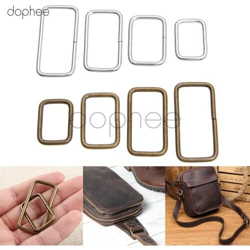Dophee 20pcs Metal adjustable rectangle ring buckles garment belt DIY Needlework Luggage Sewing handmade Bag purse buttons