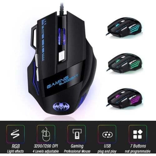 Ergonomic Wired Gaming Mouse Computer-Mice Gamer Wired Laptop Usb-Cable Adjustable LED Optical Professional Gamer Mouse 6400DPI