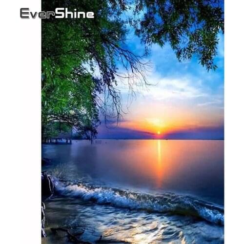 Evershine Diamond Mosaic Landscape Diamond Painting Secnery Full Square Drill Diamond Embroidery Pictures Of Rhinestone Decor