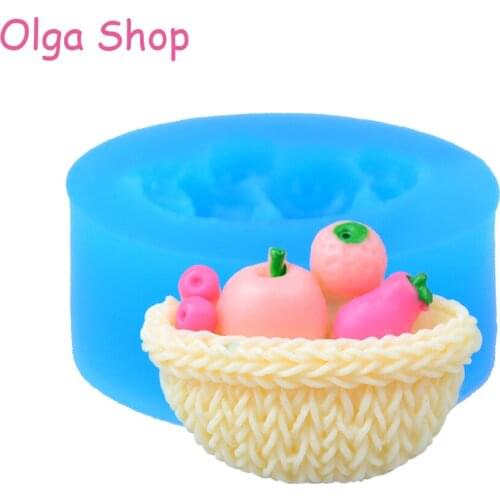 SYL011 27.5mm Fruit Basket Silicone Push Mold - Cake Decoration, Fondant, Sugarcraft, DIY Biscuit Baking, Resin Clay, Candy
