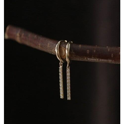 Geometric Buckle Earrings For Women 925 Sterling Silver Straight Stick Tassel 9k Gold Plated OL Style Ear Accessories Fine Jewel