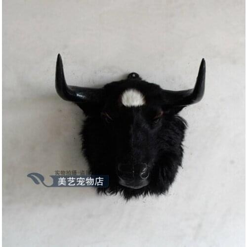Simulation black yak large 35x28x32cm toy model polyethylene&furs yak model home decoration props ,model gift d150
