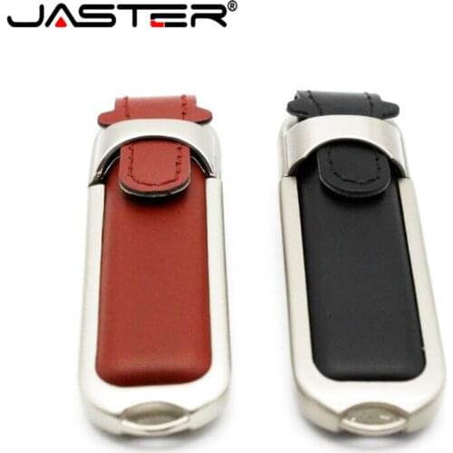 JASTER High Quality Brown Leather Pen drive 4GB 8GB 16GB 32GB USB 2.0 flash drive memory stick pass H2testw