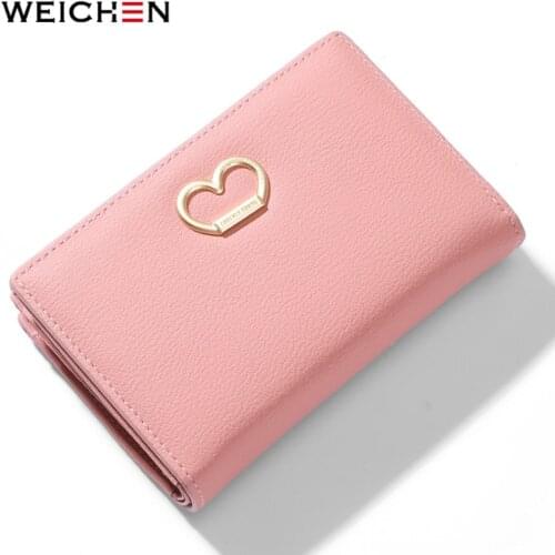 NEW Many Departments Women Wallets With Zipper Coin Purses Card Holder Standard Wallet Female Metal Heart Ladies Purse Carteira
