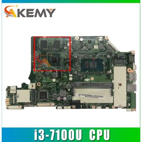 Akemy Laptop motherboard For ACER Aspire A515-51 i3-7100U Mainboard LA-E892P SR343 N16S-GTR-S-A2 DDR4