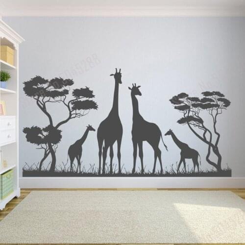 Animals Wall Decal Giraffes Wall Decal African Safari Wall Decal Jungle Nursery Wall Decor Wild Animals Wall Decal Kid Room Z650