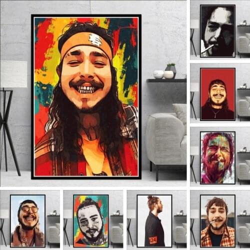New Release Malone Hip-hop Rapper Music Singer Star Art Painting Posters and Prints Canvas Murals Living Room Home Decoration