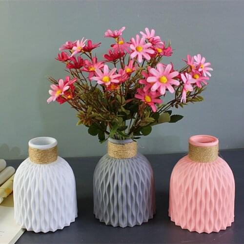 Modern Plastic Vases European Imitation Ceramic Flower Vase Wedding Flower Basket Nordic Decoration Simplicity Home Arrangement