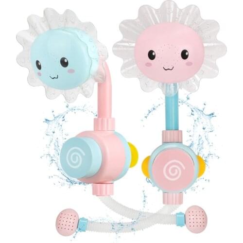 Sunflower Baby Shower Kids Water Play Bath Toys Press Spray Water Fauset Baby Summer Pool Swimming Toys