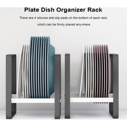 Kitchen Cabinet Shelves Non-slip Thicken Trays Bowls Dishes Storage Rack Pod Lid Holder for Desktop Cabinet Organizer Shelves