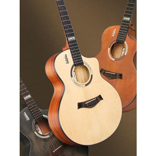 Professional Portable Guitar Semi Hollow High Quality Acoustic Guitar Vintage Travel Guitarra Musical Instruments DE50JT