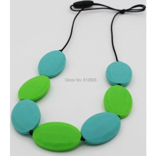 MIX COLOR Brand New Teething Necklace BPA Silicone Baby Teethers Baby Chewlry Silicone Teeth Necklaces 5pcs/lot