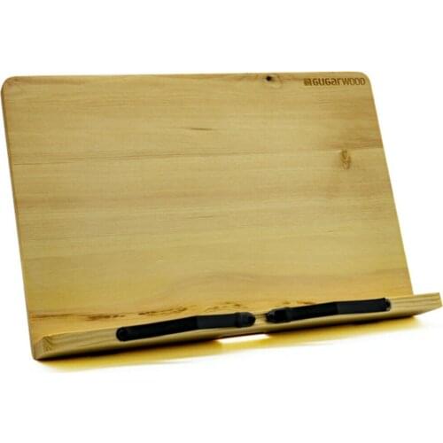 Adjustable Handmade Book Holder Solid Pine, for Cookbook, Music Document, Tablet and Rest, Fixing of Pages with Bookends
