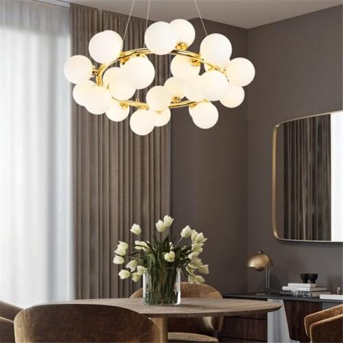 AC 220v Modern Round Chandelier 25 Magic Bean Lamp Led Chandelier Fashionable Hotel Guest Room Living Room Decoration