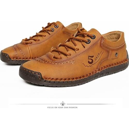 Large size PU Leather Shoes Mens Casual Lace-up Breathable Doudou Mens Shoes Formal Dress Shoes Fashion Mens Sneakers Loafers