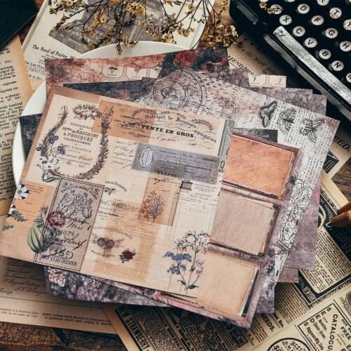 Vintage Plant Material Paper DIY scrapbook junk journal base collage diary happy plan gift wrapping decoration material paper
