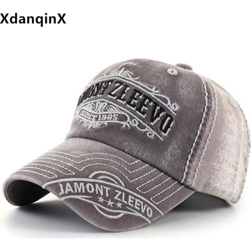 XdanqinX adjustable women hat cotton embroidery baseball caps for men women casual washed retro tongue hats snapback cap dad cap