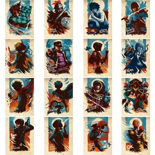 Anime Demon Killer Canvas Painting Retro Style Painting Wall Art Decoration Home Study Room Living Room Bedroom Comic Picture