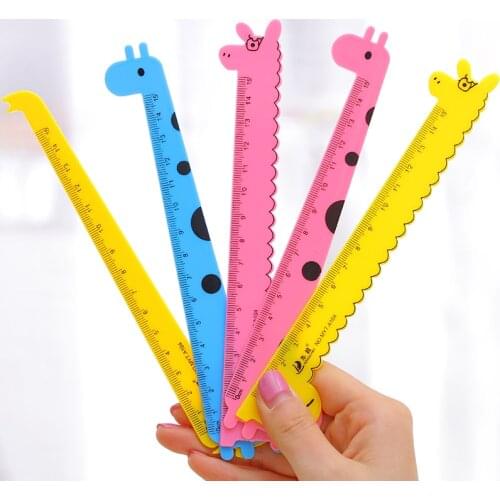 1 PCS New Cartoon Cute Kawaii Rulers Righello Giraffe Ruler Student Ruler Prizes Korea Creative Stationery School Supplies