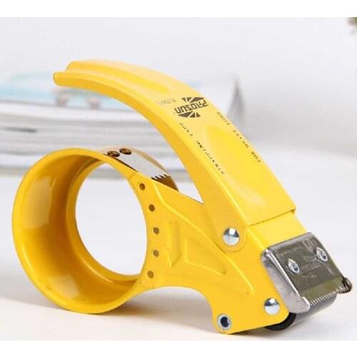 1Pc Random Color Mini Adhesive Tape Dispenser Sealing Thickening Hand-Held Machine Accessories Tape Metal Office Cutter Sup K8N4