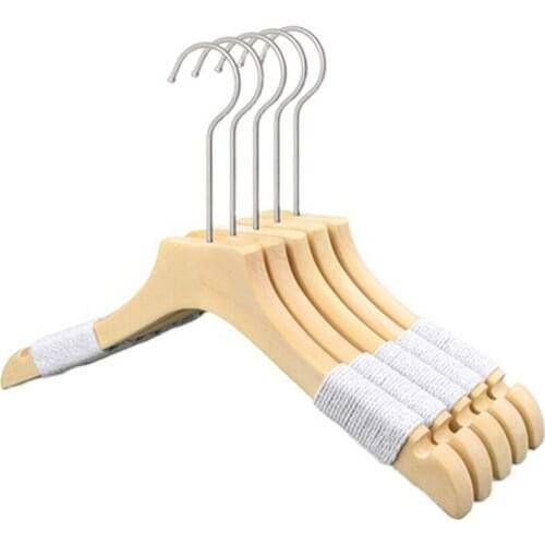 10pcs/lot Solid Wood Clothes Hangers with Hemp Cord Non-slip Wooden Coat Hanger for Garment Shop Display