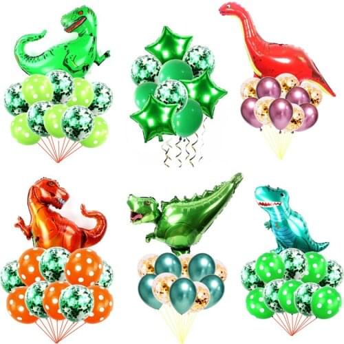 11pcs/lot Boys Birthday Dinosaur Party Supplies Dinosaur Balloons Kids Boy Birthday Decoration jurassic world jungle party decor