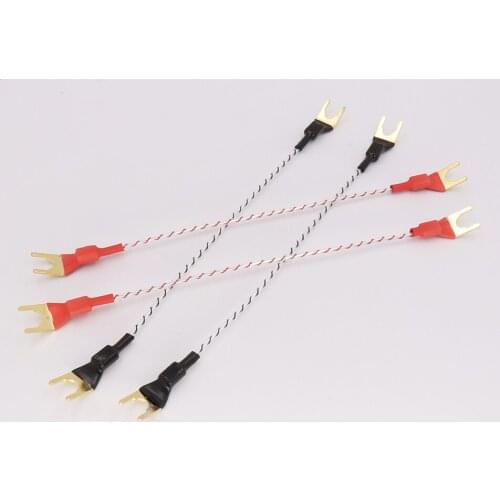 4PCS Hi-End Speaker Jump cable bridge cable for speakers Gold-plated spade plug
