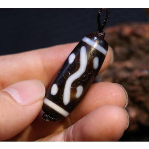AL Treasure Magic Power Tibetan old Agate Abstract Water dZi Bead Amulet Fit For Making Bracelet Talisman Timestown UPD22Asw