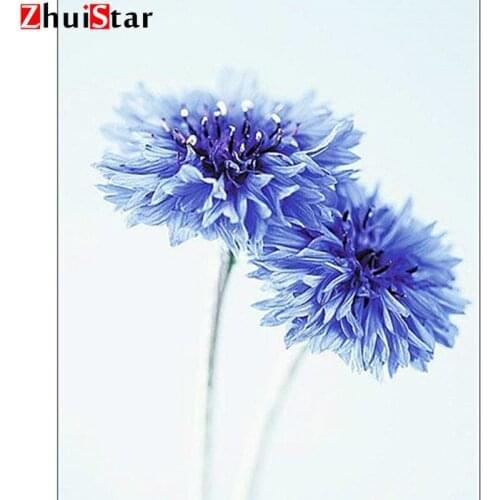 Cornflower Diamond Embroidery 3D Square Diamond Painting Cross Stitch Kits Blue Flower DIY Diamond Mosaic Home Decor XY1
