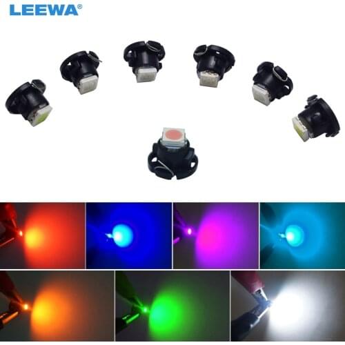 LEEWA 5X Auto Car T4.7 5050 1-SMD Chip LED Dashboard Meter Panel LED Light Bulb Car LED lamp White/Red/Blue/Green/Yellow/Pink