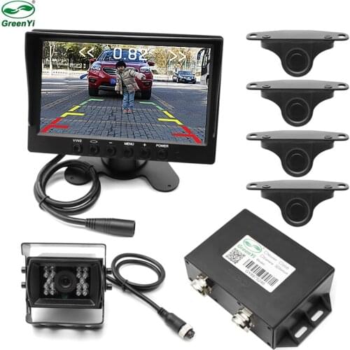 GreenYi 7"Car Monitor Rear Reverse Camera Video Parking Sensors Reverse Backup Radar Bus / Truck Van / Trailer / RV / Campers
