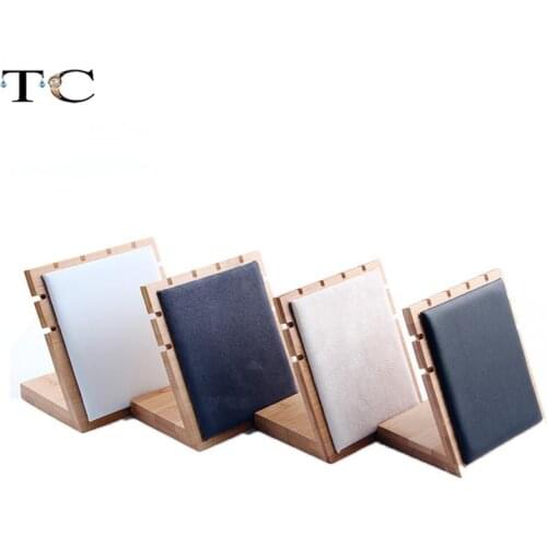 Bamboo Jewelry Display Rack Storage Earrings Necklace Pendant Display Jewelry Counter Display Storage Stand Organizer