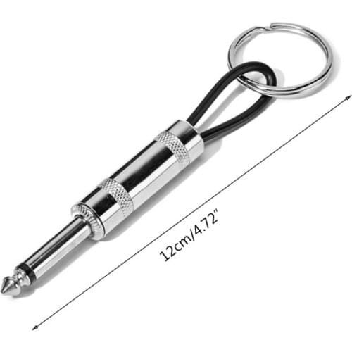 P15D Key Storage Guitar Key Holder Accessory Plug Type Keychain Portable Stainless Steel Key Ring