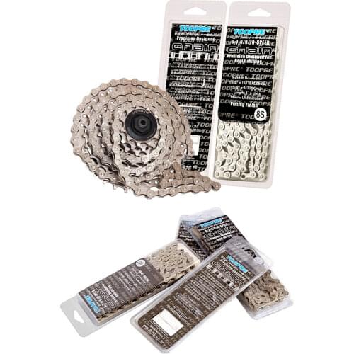 Mtb Bike Chain Toopre Mountain Road Single 6 7 8 9 10 11 Speed Velocidade MTB Chains 116L Silver Part Link Bicycle Accessories