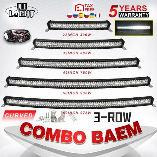 CO LIGHT 3-Rows 22" 32" 42" 52" 12V 24V Offroad Led Light Bar Spot Flood Combo Led Work Light for Boat Car 4WD Truck SUV ATV UAZ