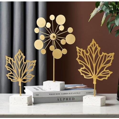 Nordic Leaf Decoration Metal Modern Home Decoration Living Room Bedroom Office Decoration Desktop Decor Gifts European Decor