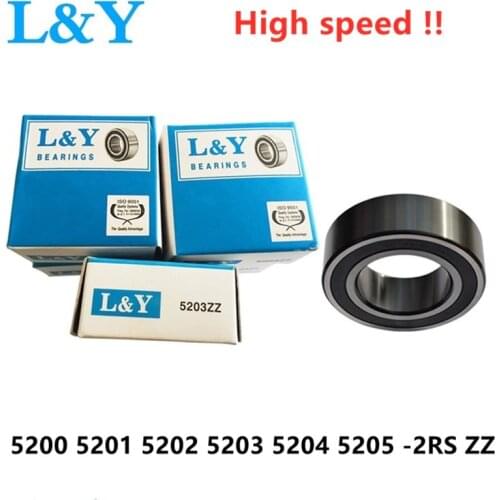 10pcs L&Y high speed bearing 5200 5201 5202 5203 5204 5205 -2RS ZZ Z RS double row angular contact ball bearings