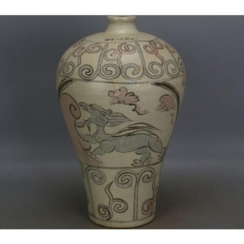 Antique SongDynasty porcelain vase,Handmade painted animal bottle,Hand painting crafts, Decoration Collection,Free shipping