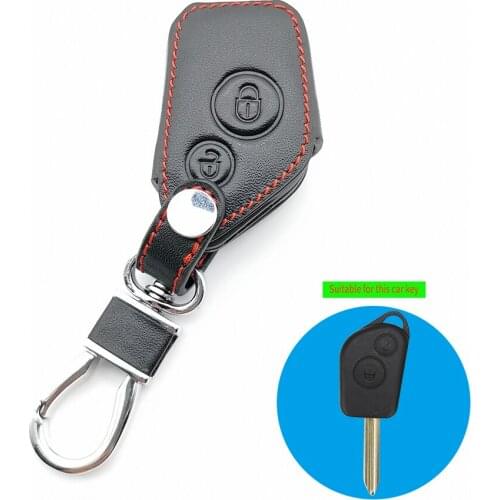 Carrying Leather key cover For Citroen Elysee Saxo Xsara Picasso Berlingo C2 C3 for Peugeot 106 206 306 205 405 2 buttons Duster