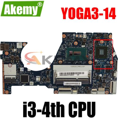 NM-A381 Laptop Motherboard For Lenovo YOGA 3 14 YOGA3-14 Mainboard With I3-4010/4030U/4005U CPU 2G Video card 100% fully tested