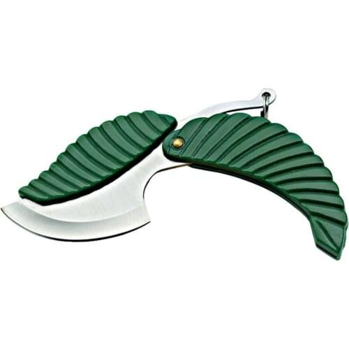 Multifunction stainless steel leaf shape folding knife fruit camping outdoor kitchen tools survival knives