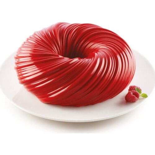 New Round Swirl Cake Mold For Baking Amazing Dessert Art Mousse Silicone 3D Mould Silikonowe Moule Pastry Pan