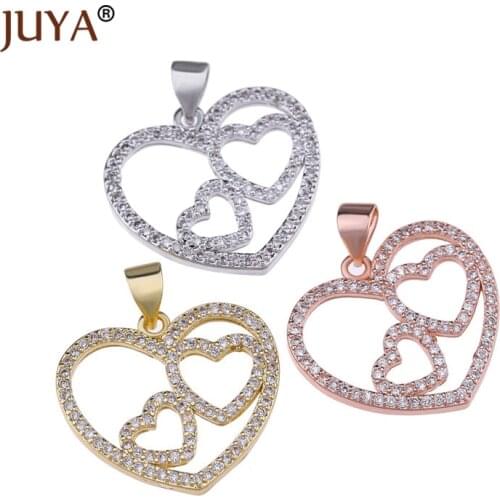 Latest Design 3 style rose gold hollow out heart pendant jewelry necklace for women fashion accessories collier femme