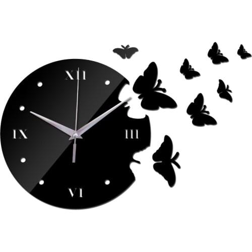 2019 new sale watch clocks home decoration diy 3d mirror wall clock living room quartz acrylic modern design