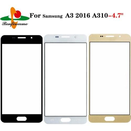 10Pcs\lot For Samsung Galaxy A3 2016 A3100 A310 A310F A310DS A310M A310Y LCD Front Touch Screen Glass Outer Lens Replacement