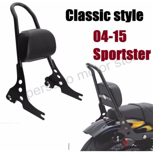 Motorcycle Passenger Backrest Sissy Bar Cushion Pad for harley Sportster XL883 1200 48 04-15 black