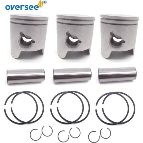 6K5-11636 Piston And Ring 6K5-11601-22 +050 For Yamaha Outboard Motor 2T 60HP 3CYL Parsun T60 6K5-11636-03;6H3-11601-22
