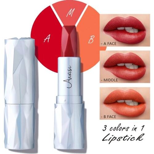 Portable Lip Glaze Moisturizing Lip Gloss Matte Lipstick Waterproof 3 Color Lip Stick Soft Nude Lipstick Lip Gloss Lip Makeup