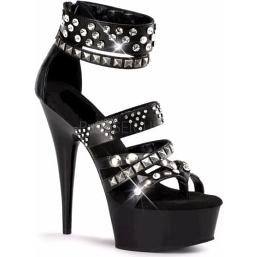 15cm high with pink glass slipper, thick bottom waterproof princess sandals, Dance Shoes